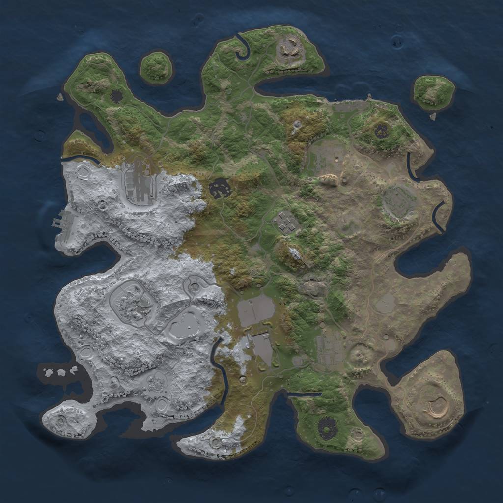 Rust Map: Procedural Map, Size: 3500, Seed: 1497432168, 19 Monuments