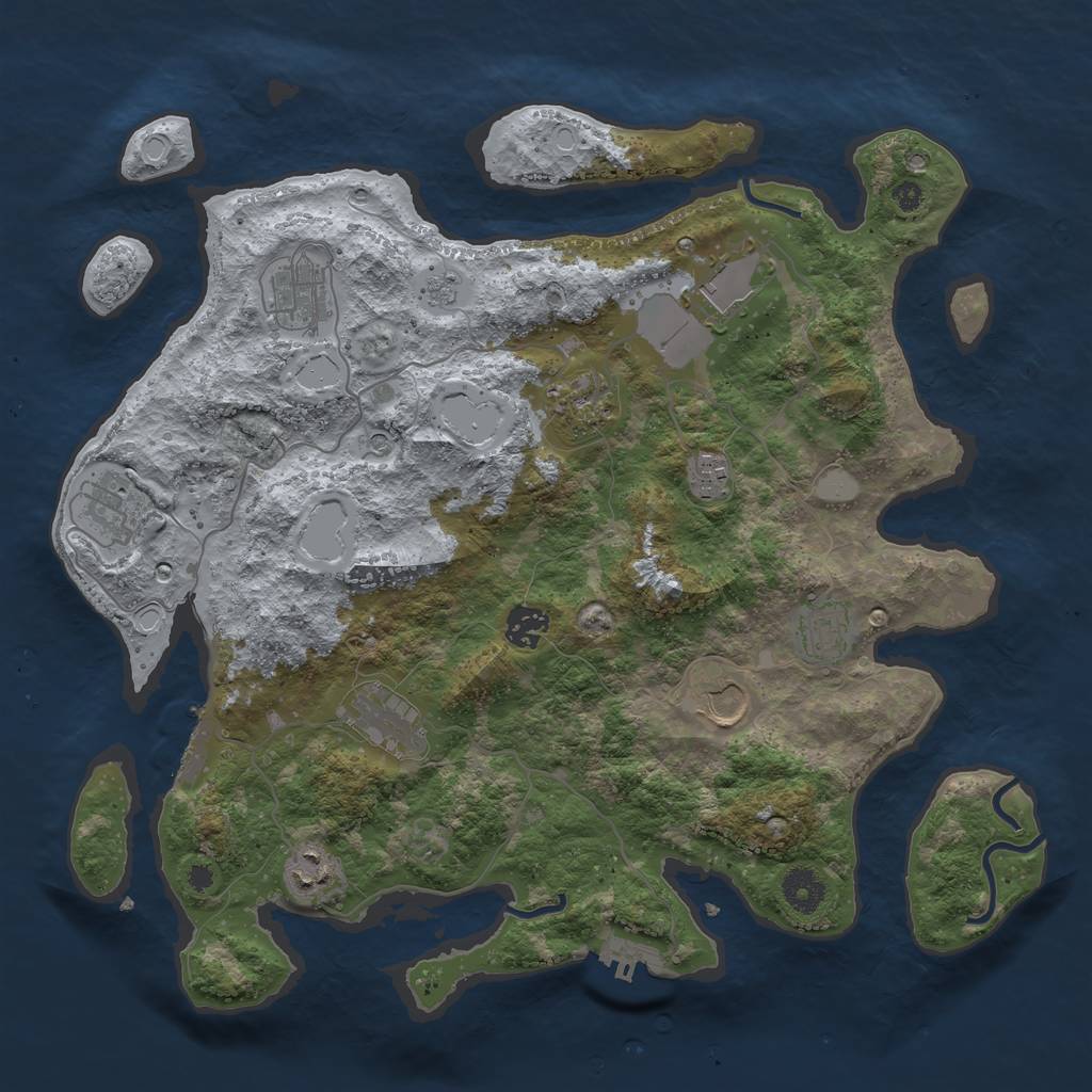 Rust Map: Procedural Map, Size: 3800, Seed: 22344544, 19 Monuments