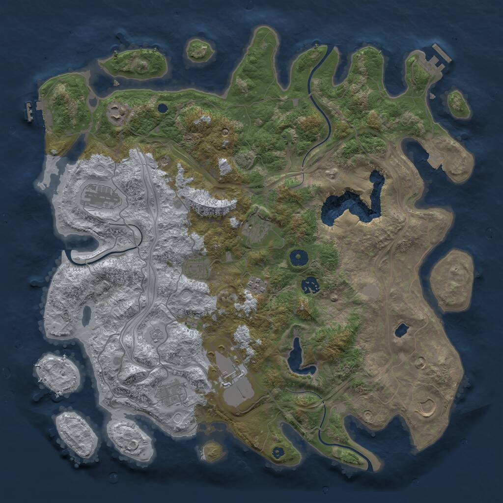 Rust Map: Procedural Map, Size: 4250, Seed: 2045276017, 15 Monuments