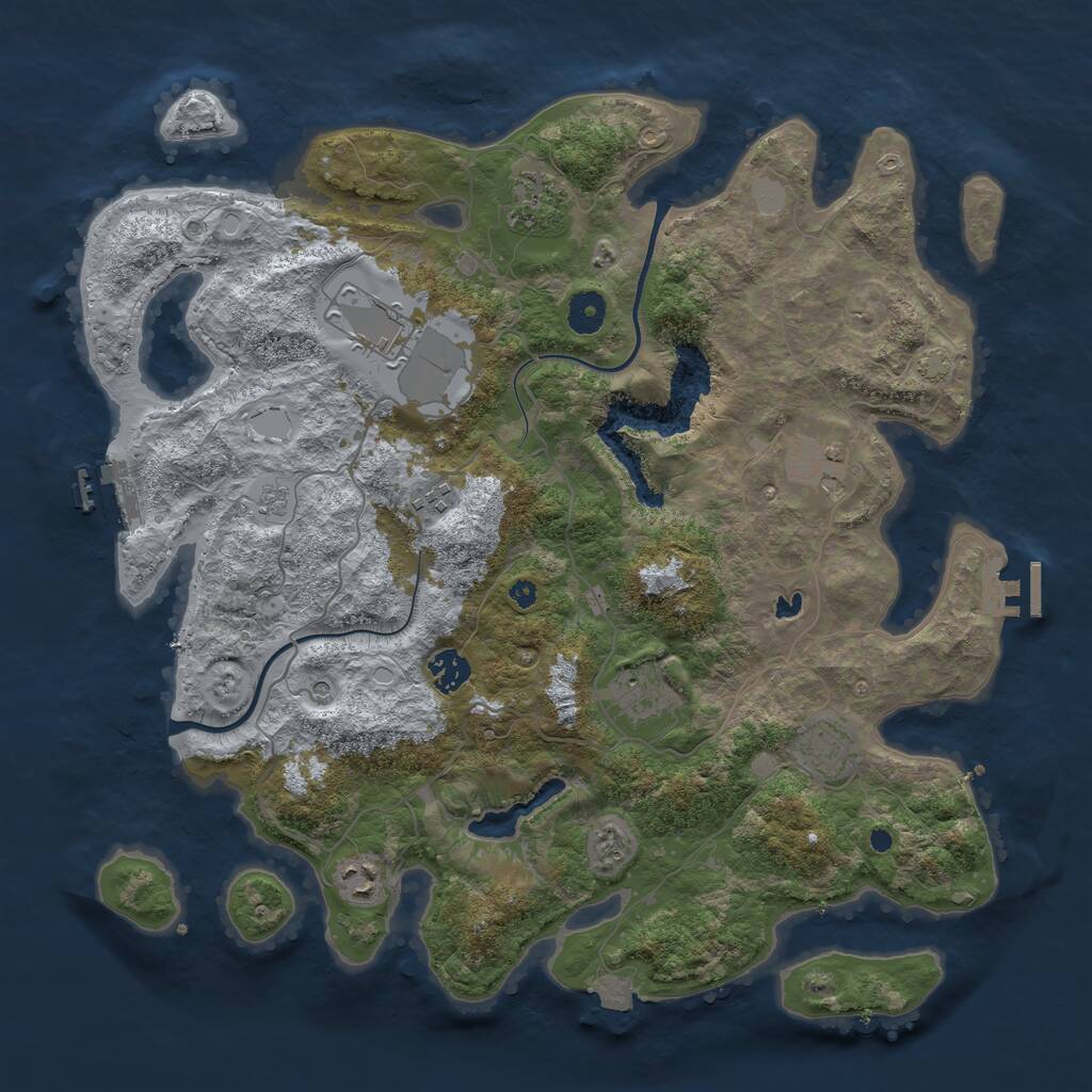 Rust Map: Procedural Map, Size: 4000, Seed: 1411278851, 14 Monuments