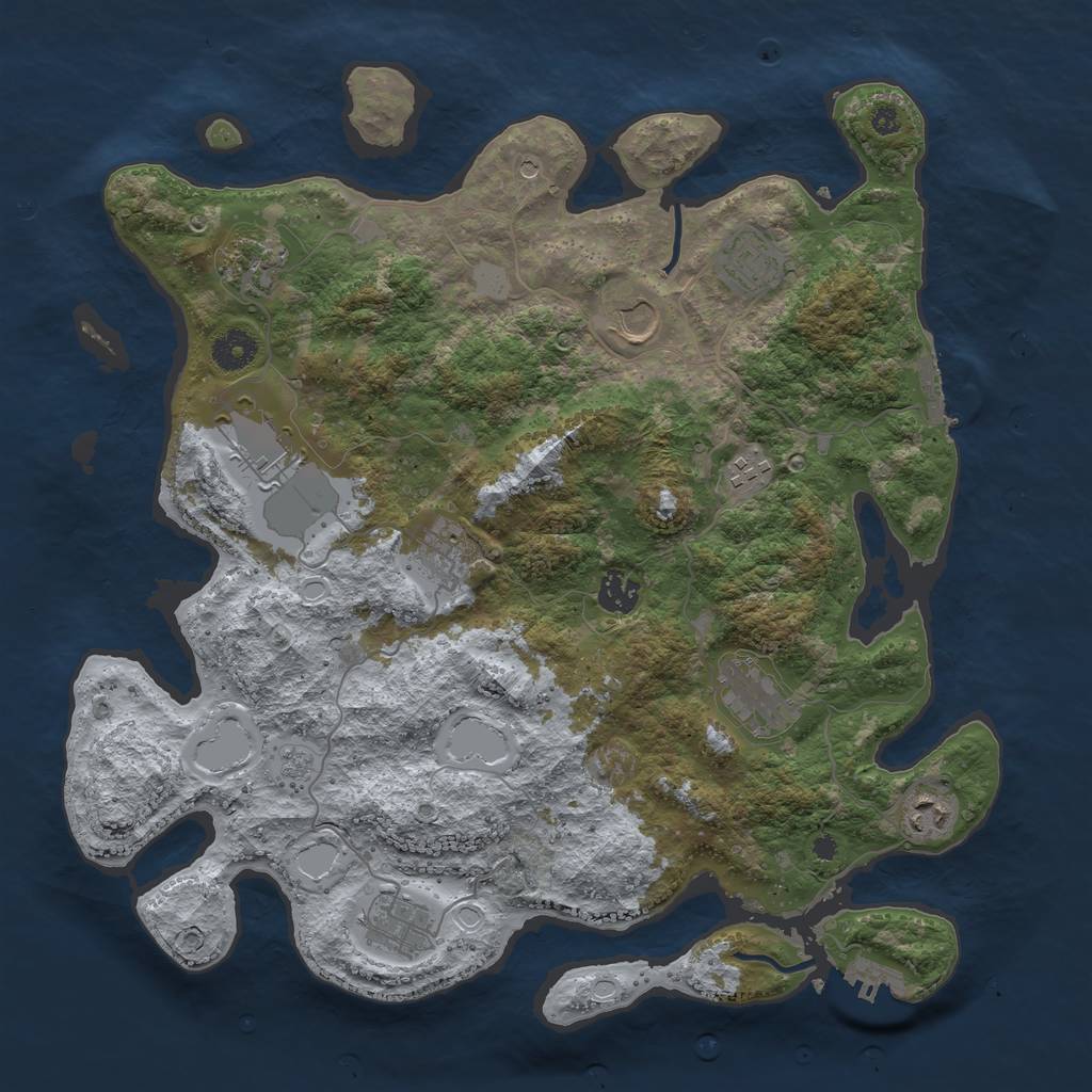 Rust Map: Procedural Map, Size: 3875, Seed: 156021, 19 Monuments