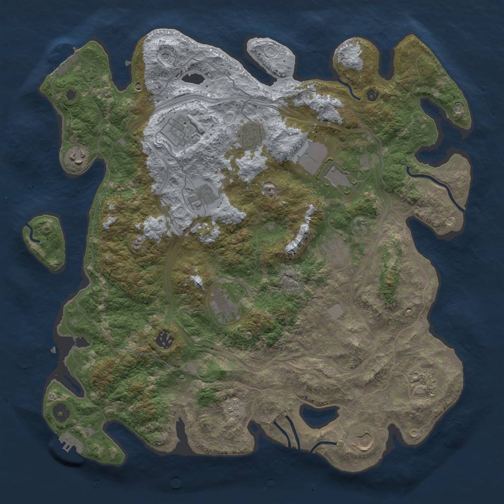 Rust Map: Procedural Map, Size: 4250, Seed: 669817144, 19 Monuments