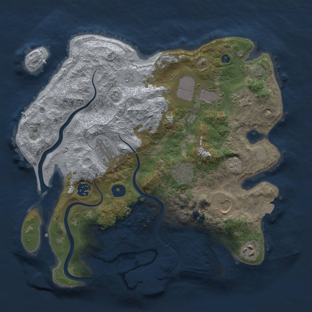 Rust Map: Procedural Map, Size: 3500, Seed: 22344544, 13 Monuments