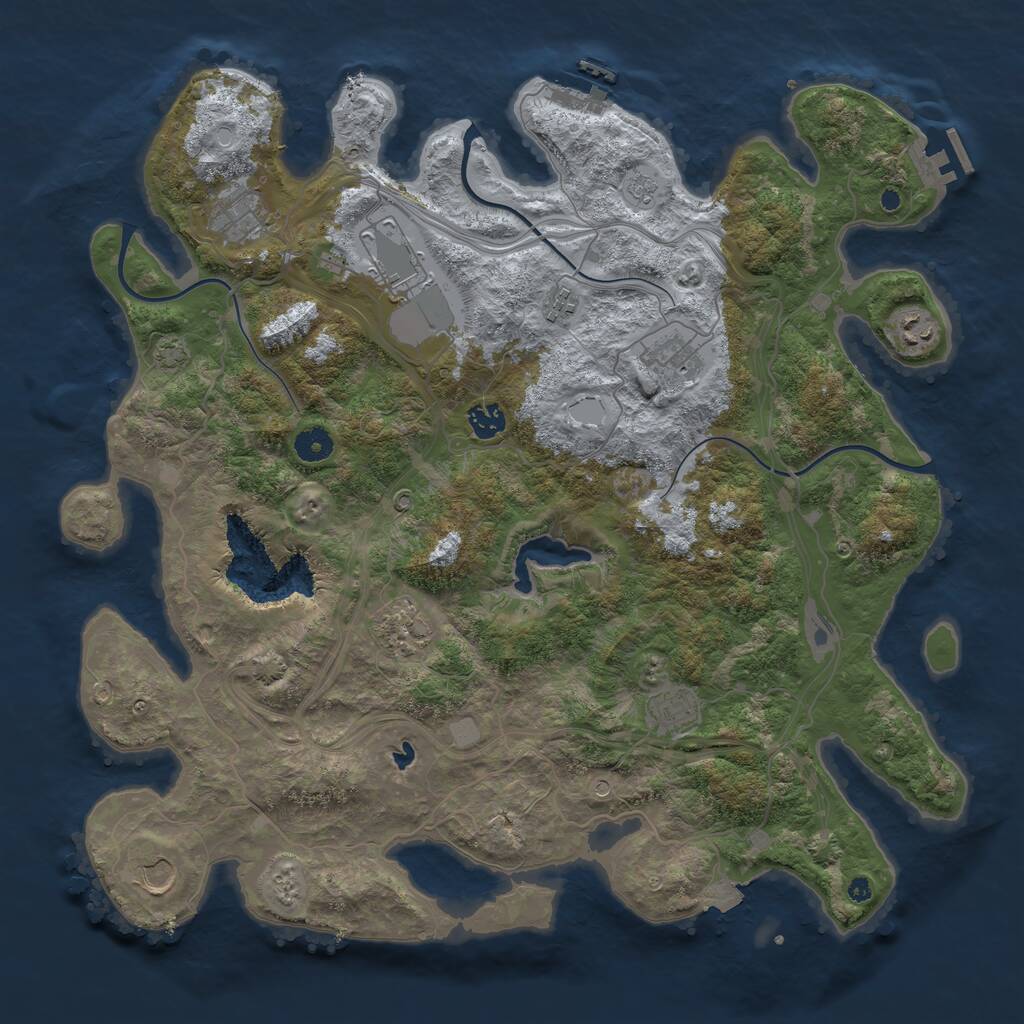 Rust Map: Procedural Map, Size: 4250, Seed: 122691, 15 Monuments