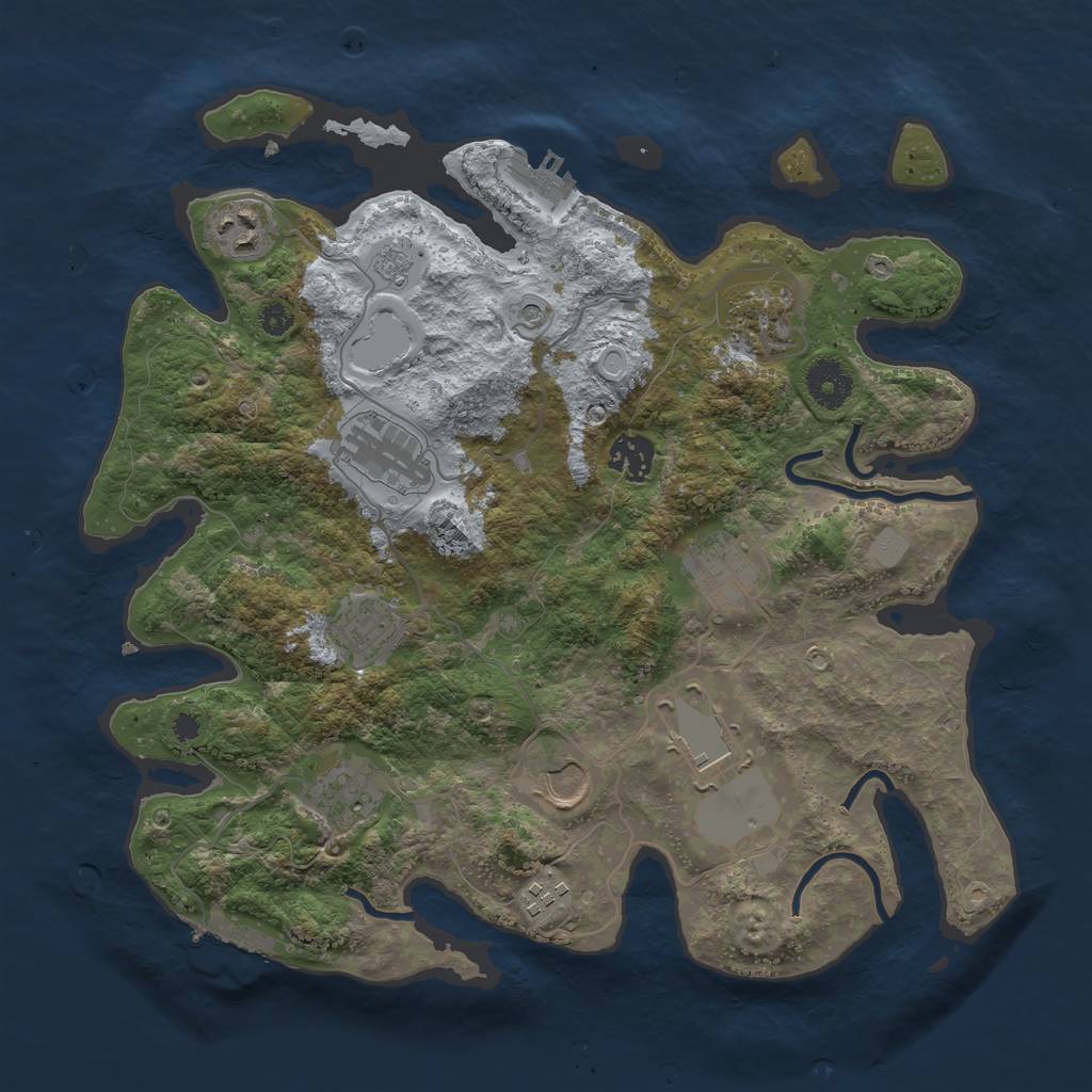 Rust Map: Procedural Map, Size: 3500, Seed: 879800943, 19 Monuments