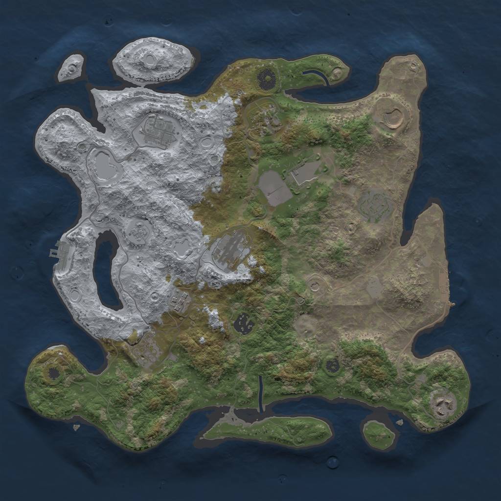 Rust Map: Procedural Map, Size: 3750, Seed: 295947762, 19 Monuments