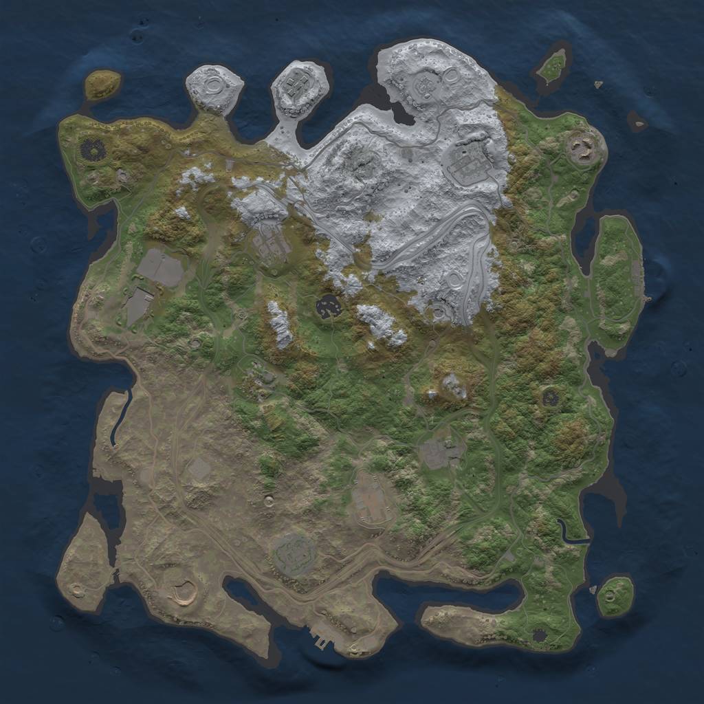 Rust Map: Procedural Map, Size: 4250, Seed: 1233984946, 20 Monuments