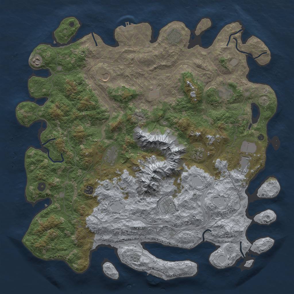 Rust Map: Procedural Map, Size: 5000, Seed: 53219, 20 Monuments
