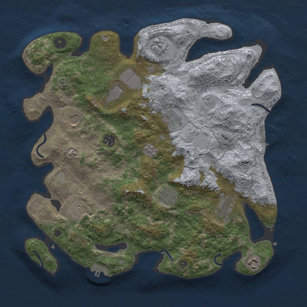 Rust Map: Procedural Map, Size: 3800, Seed: 1328605964, 19 Monuments