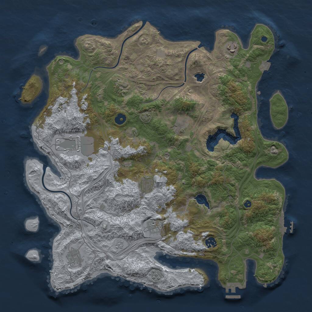 Rust Map: Procedural Map, Size: 4250, Seed: 1758685894, 15 Monuments