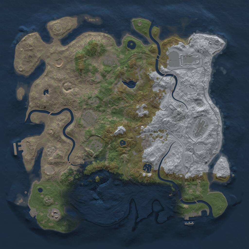 Rust Map: Procedural Map, Size: 4250, Seed: 34483, 17 Monuments
