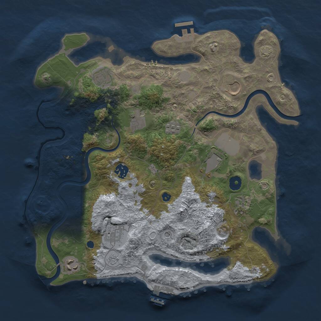Rust Map: Procedural Map, Size: 3570, Seed: 852807, 15 Monuments