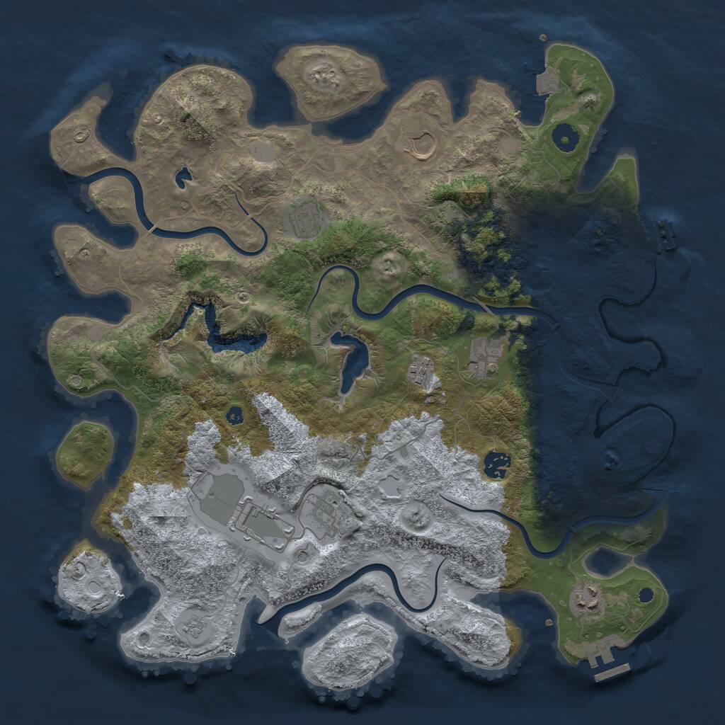 Rust Map: Procedural Map, Size: 4000, Seed: 1091994, 14 Monuments