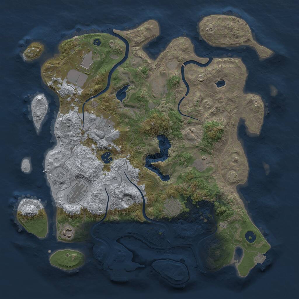 Rust Map: Procedural Map, Size: 4000, Seed: 248367, 14 Monuments