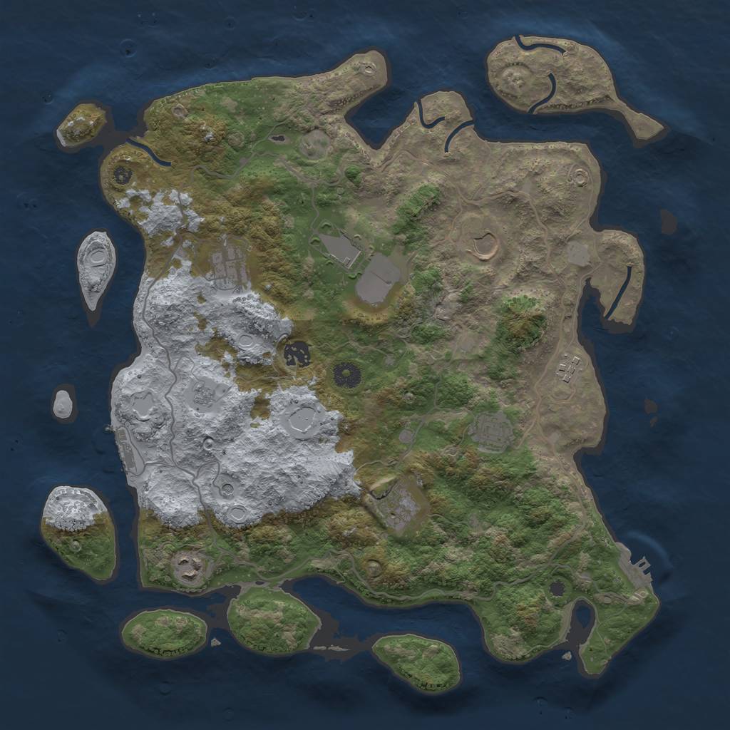 Rust Map: Procedural Map, Size: 4000, Seed: 248367, 17 Monuments