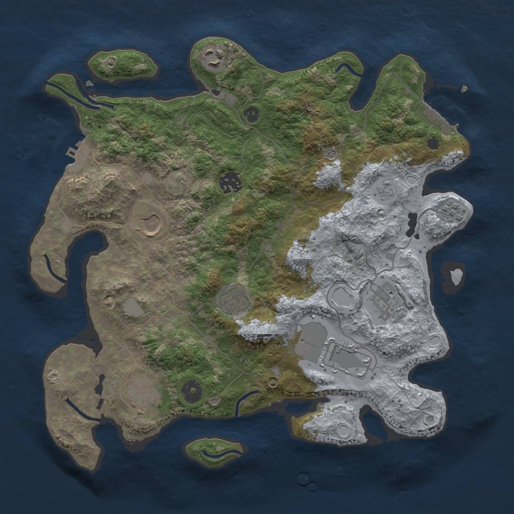 Rust Map: Procedural Map, Size: 3550, Seed: 140299, 17 Monuments