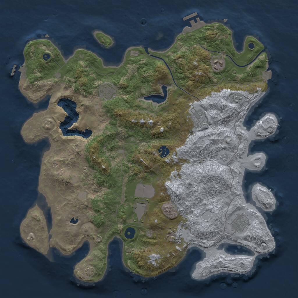 Rust Map: Procedural Map, Size: 4000, Seed: 454910, 14 Monuments