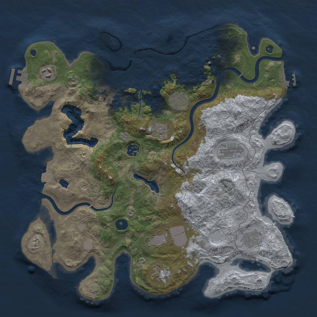 Rust Map: Procedural Map, Size: 4000, Seed: 454910, 15 Monuments
