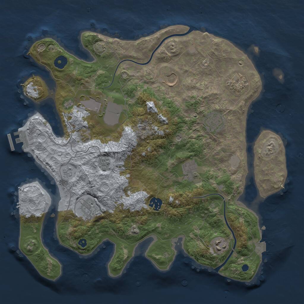 Rust Map: Procedural Map, Size: 3550, Seed: 538111, 14 Monuments