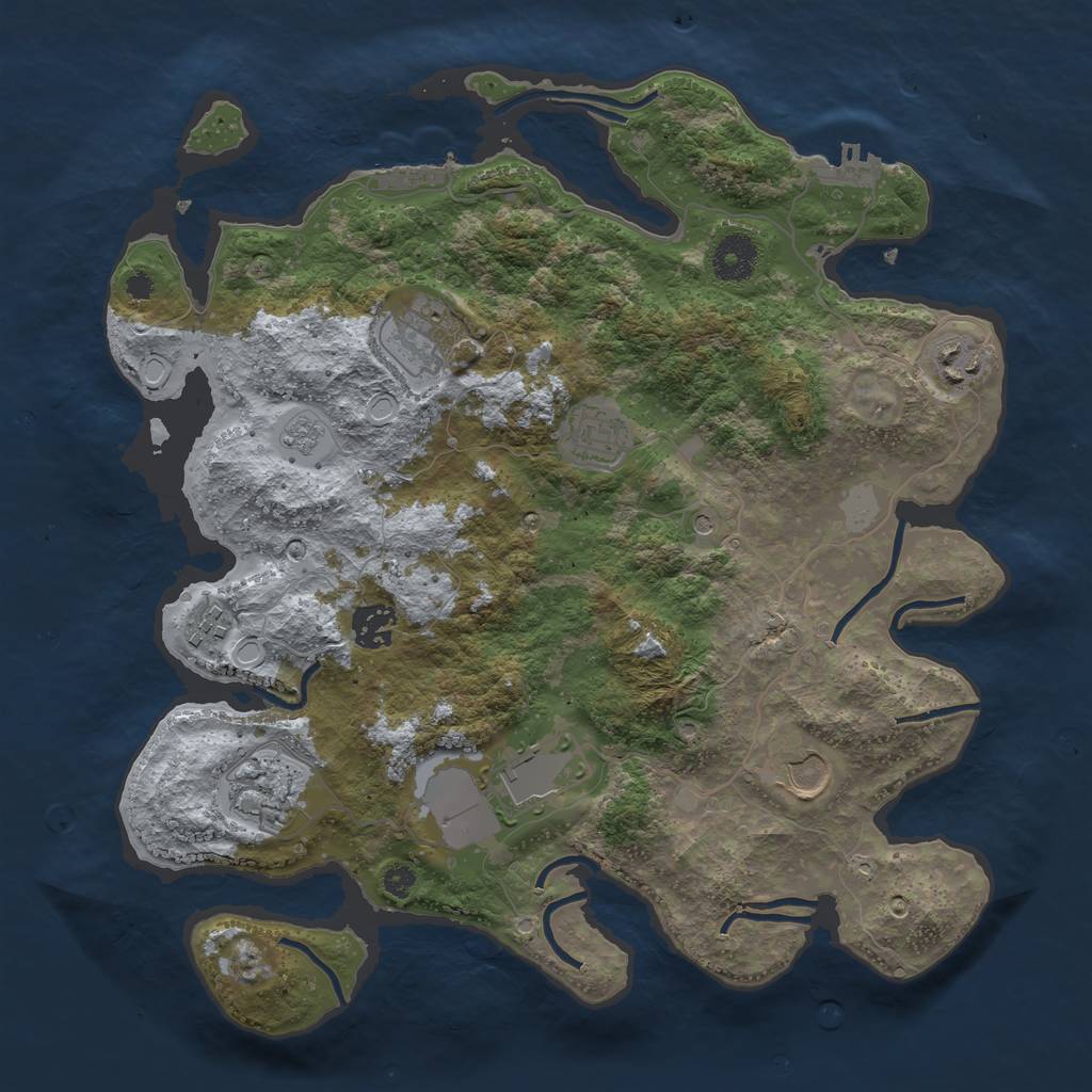 Rust Map: Procedural Map, Size: 3550, Seed: 950040, 17 Monuments