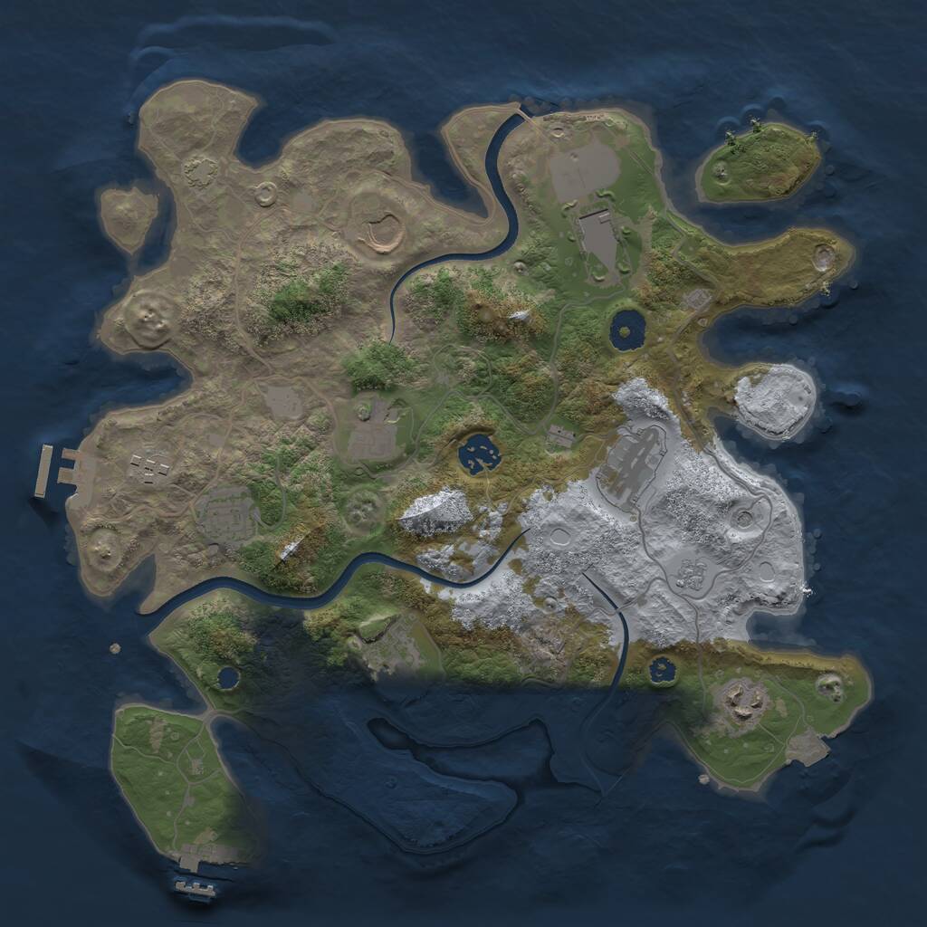 Rust Map: Procedural Map, Size: 3550, Seed: 449942, 15 Monuments