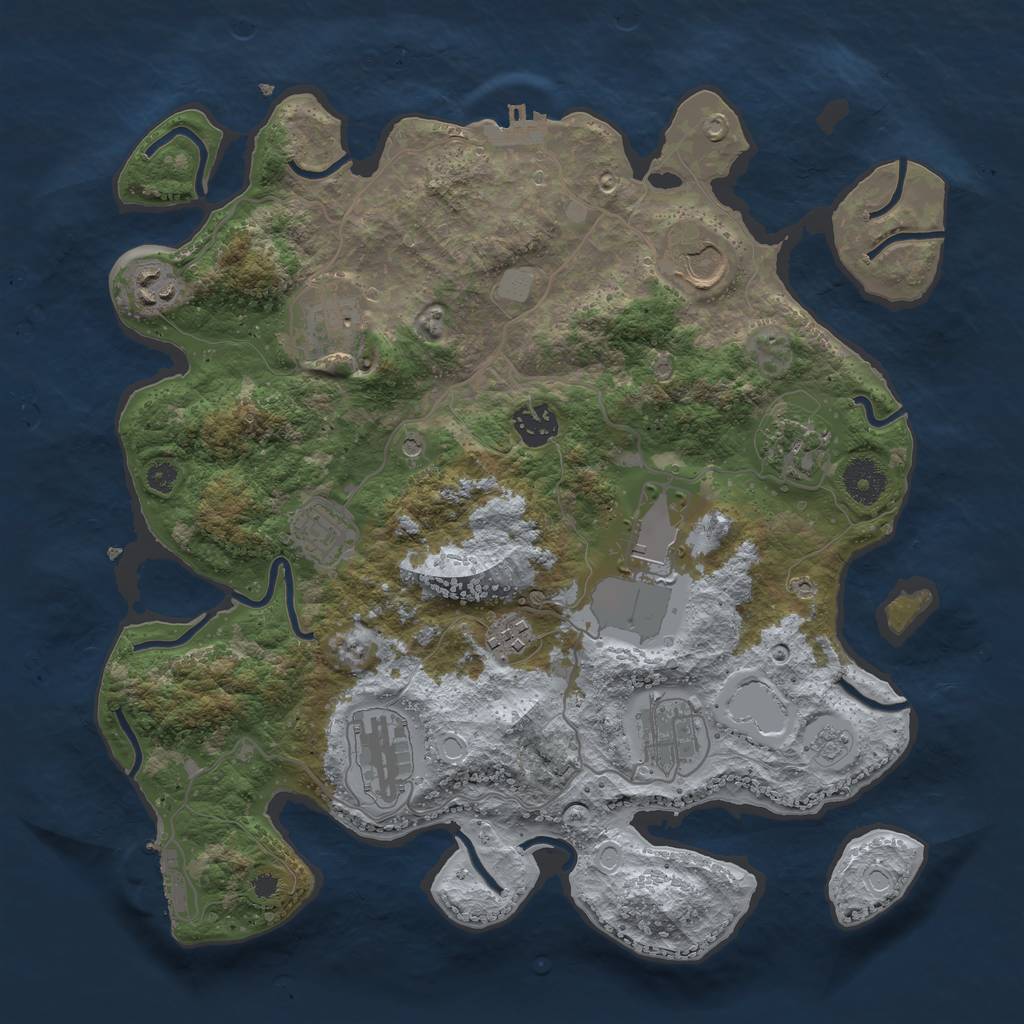 Rust Map: Procedural Map, Size: 3550, Seed: 118872, 19 Monuments