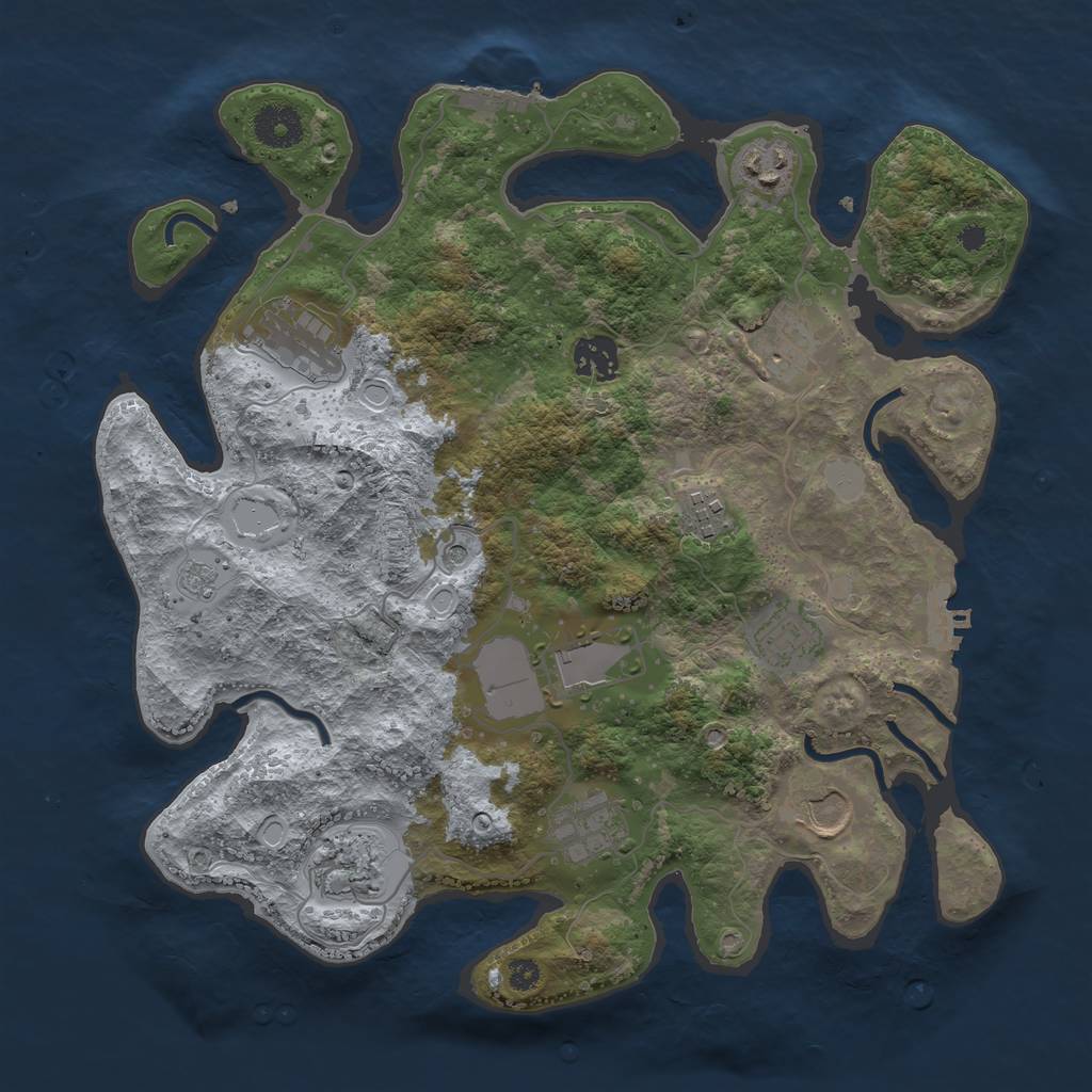 Rust Map: Procedural Map, Size: 3500, Seed: 87898112, 19 Monuments