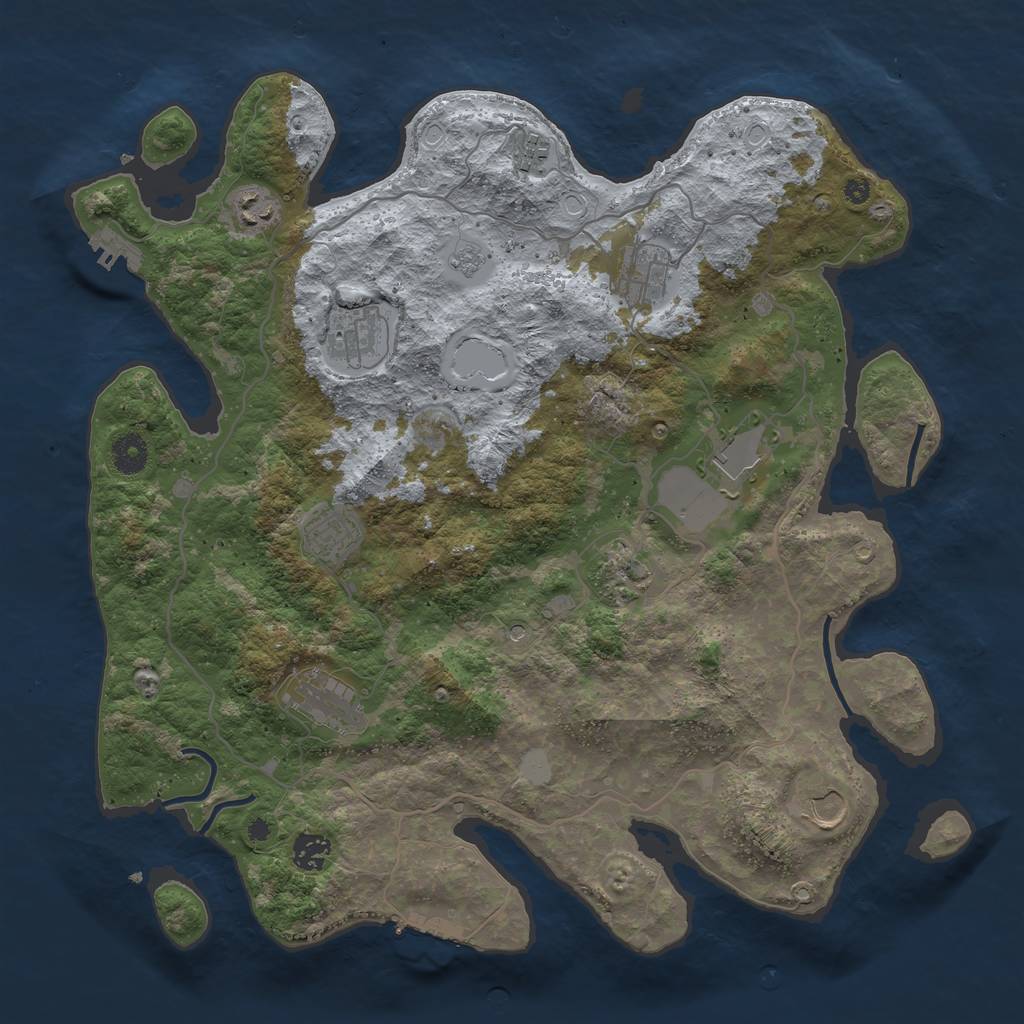 Rust Map: Procedural Map, Size: 4000, Seed: 356077, 19 Monuments