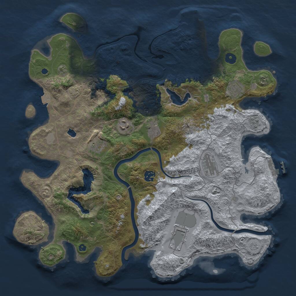 Rust Map: Procedural Map, Size: 4000, Seed: 2060863275, 14 Monuments
