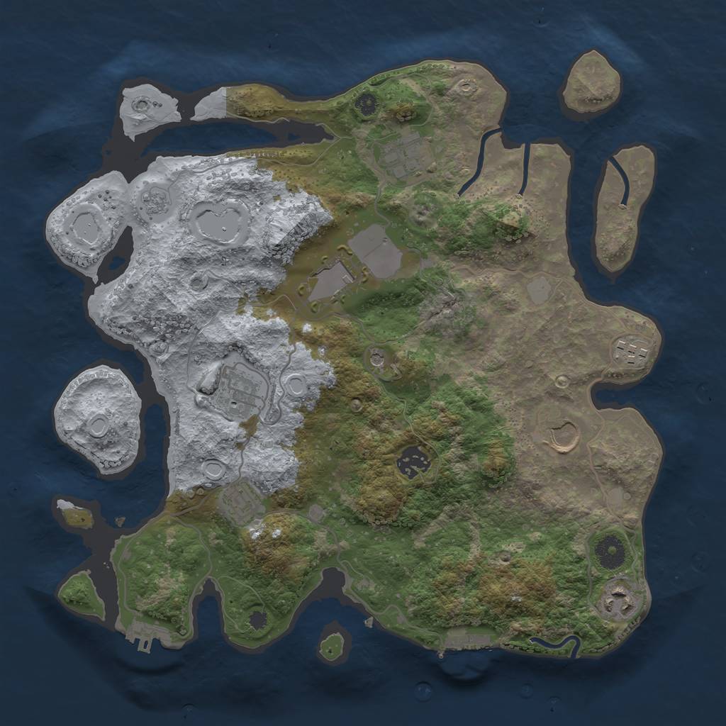 Rust Map: Procedural Map, Size: 3500, Seed: 1996337956, 17 Monuments