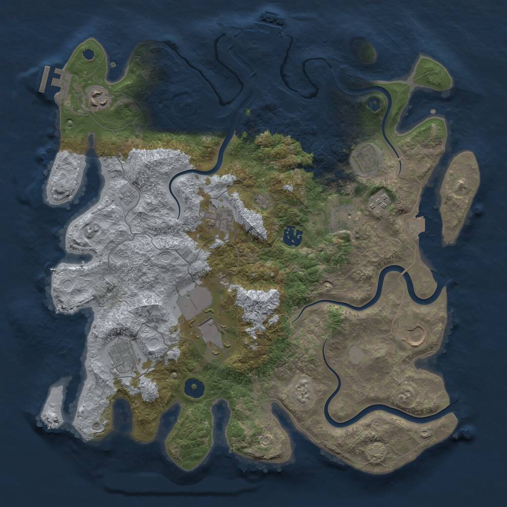 Rust Map: Procedural Map, Size: 3800, Seed: 1213, 15 Monuments