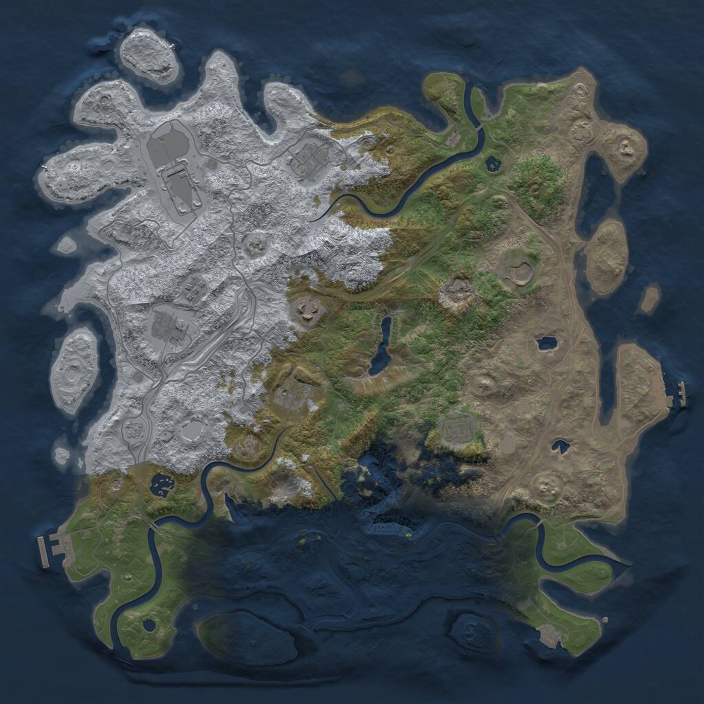 Rust Map: Procedural Map, Size: 4500, Seed: 5437566, 15 Monuments