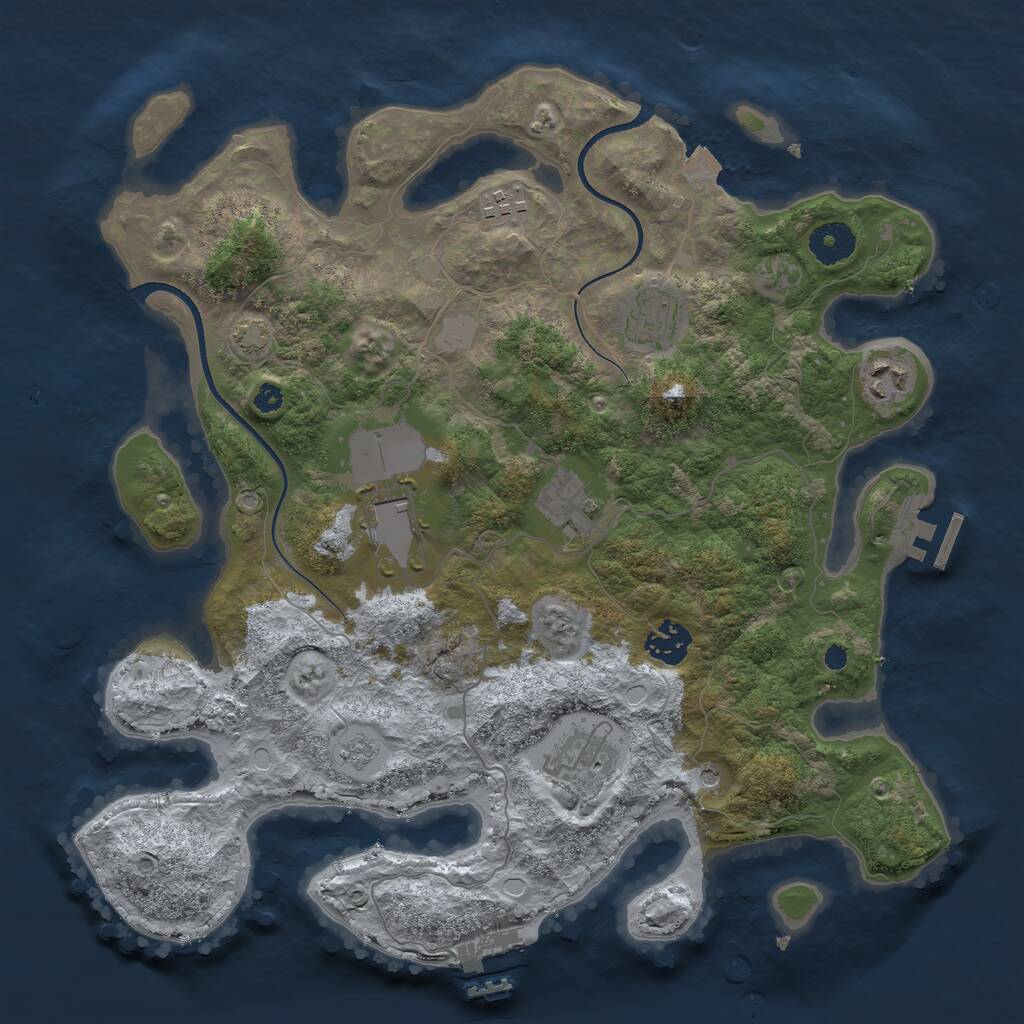 Rust Map: Procedural Map, Size: 3550, Seed: 810192, 13 Monuments
