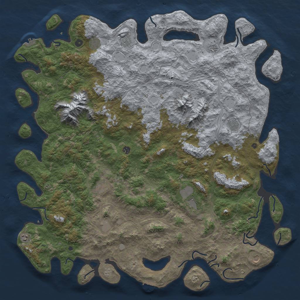 Rust Map: Procedural Map, Size: 6000, Seed: 102778580, 20 Monuments