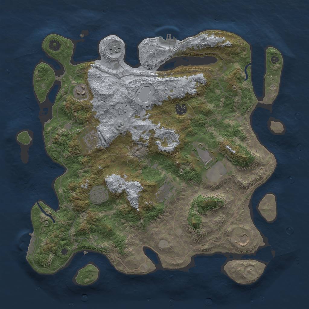 Rust Map: Procedural Map, Size: 4000, Seed: 480723, 17 Monuments