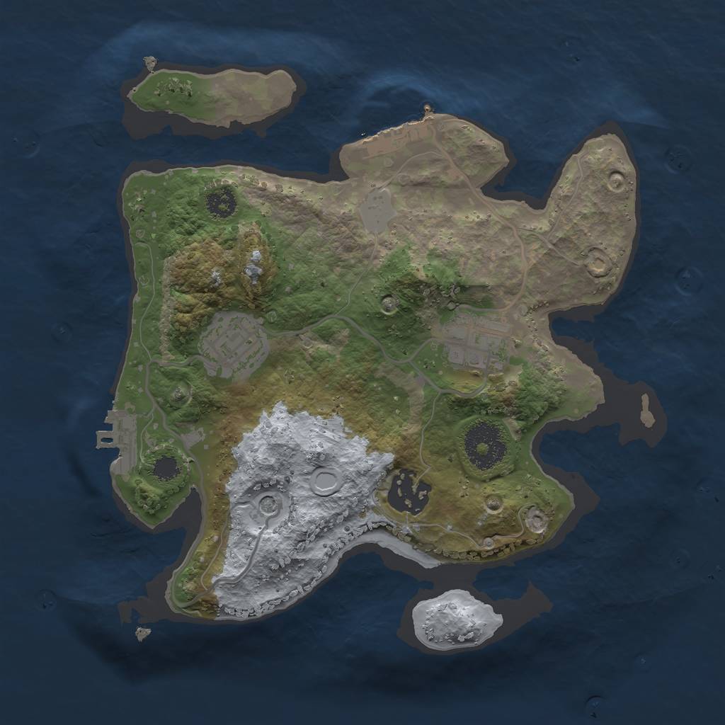 Rust Map: Procedural Map, Size: 2500, Seed: 36163722, 11 Monuments