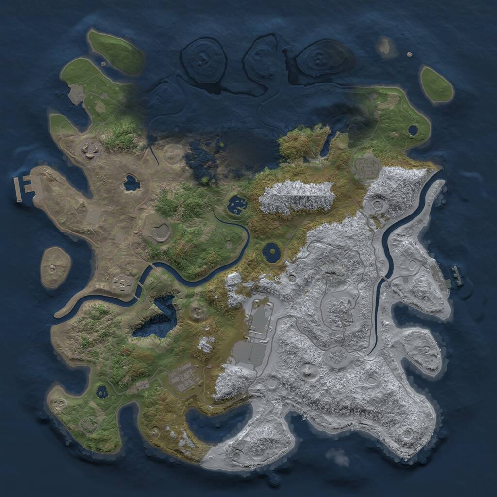 Rust Map: Procedural Map, Size: 4000, Seed: 330197, 15 Monuments