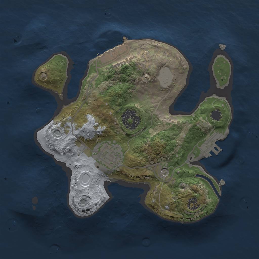 Rust Map: Procedural Map, Size: 2000, Seed: 12314, 9 Monuments