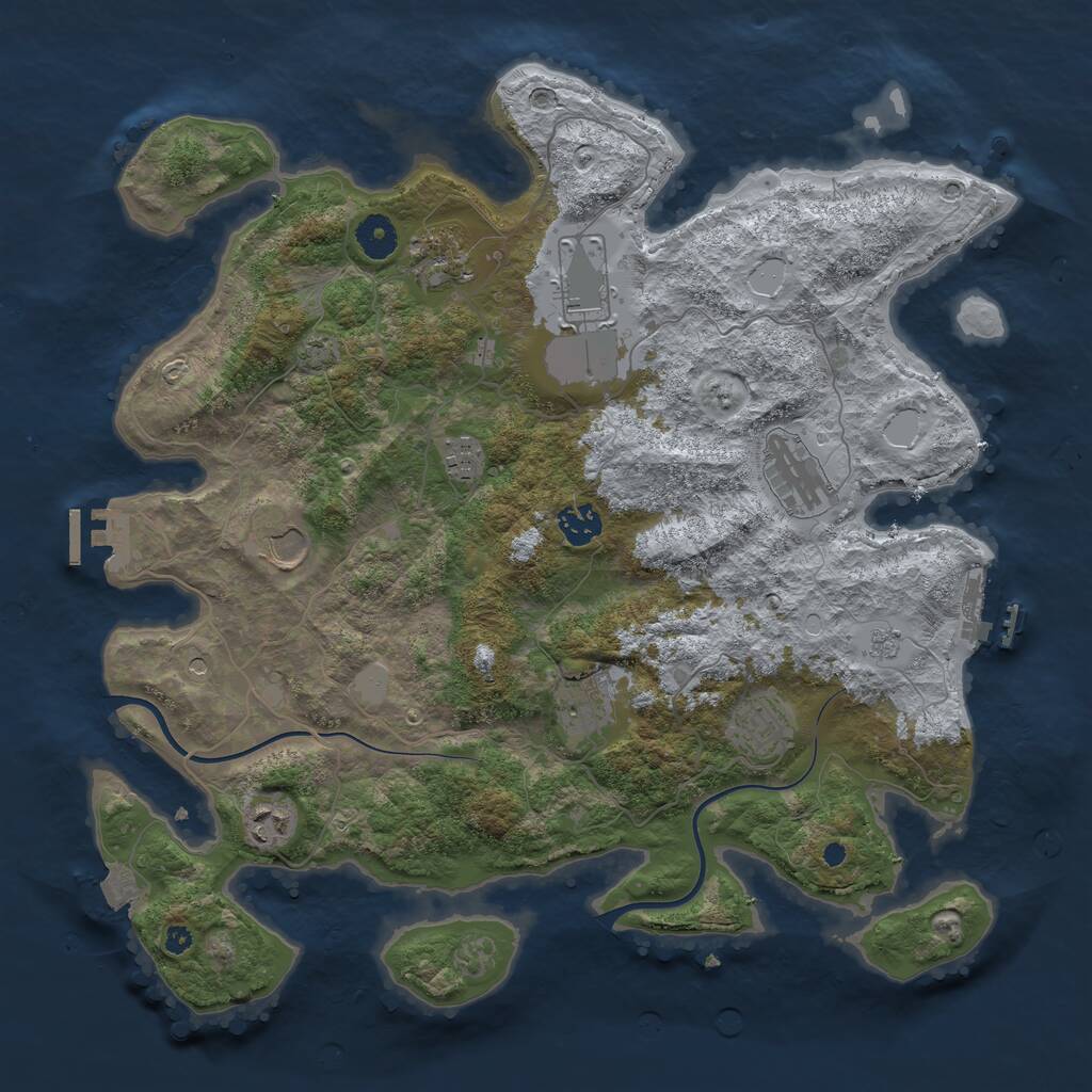 Rust Map: Procedural Map, Size: 3900, Seed: 85883, 15 Monuments