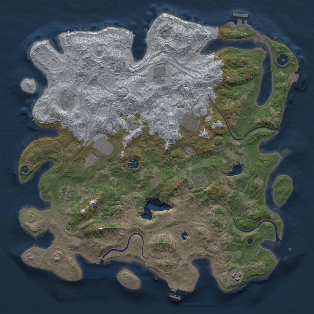 Rust Map: Procedural Map, Size: 4250, Seed: 499139651, 15 Monuments