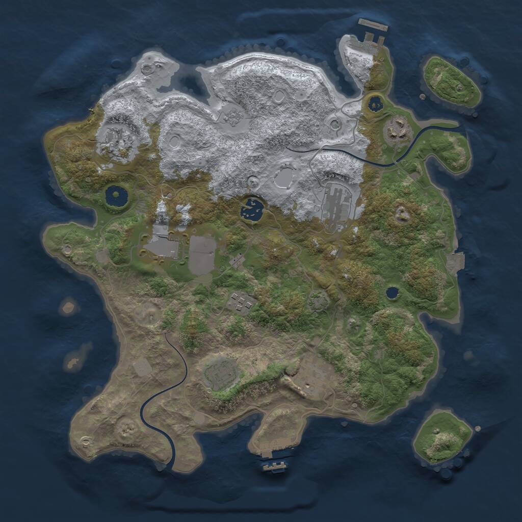 Rust Map: Procedural Map, Size: 3540, Seed: 113257, 14 Monuments