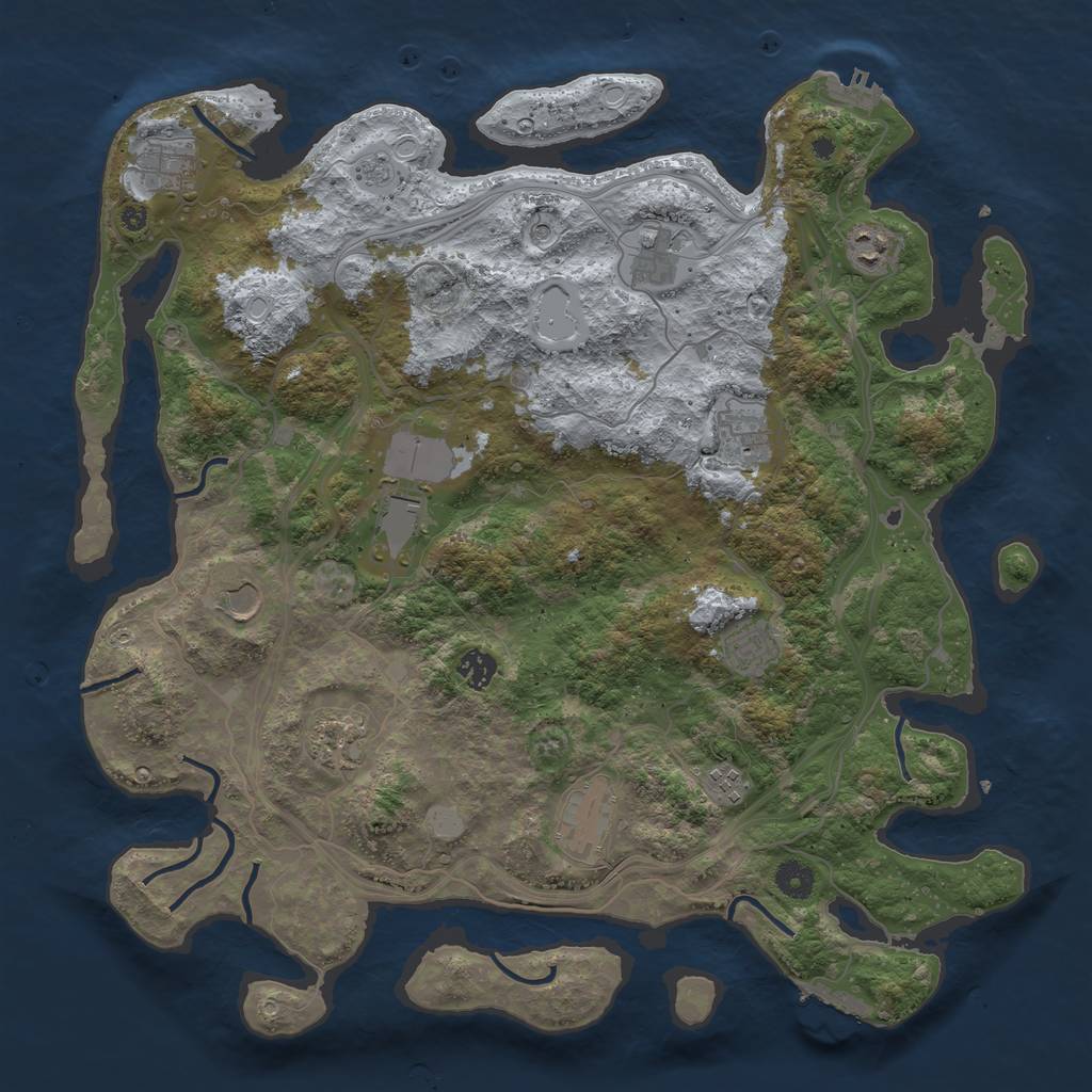 Rust Map: Procedural Map, Size: 4250, Seed: 284690465, 20 Monuments