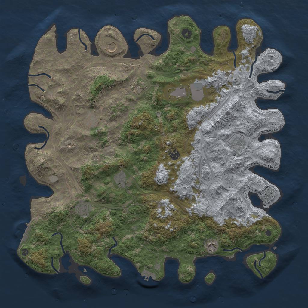 Rust Map: Procedural Map, Size: 4500, Seed: 96110665, 19 Monuments