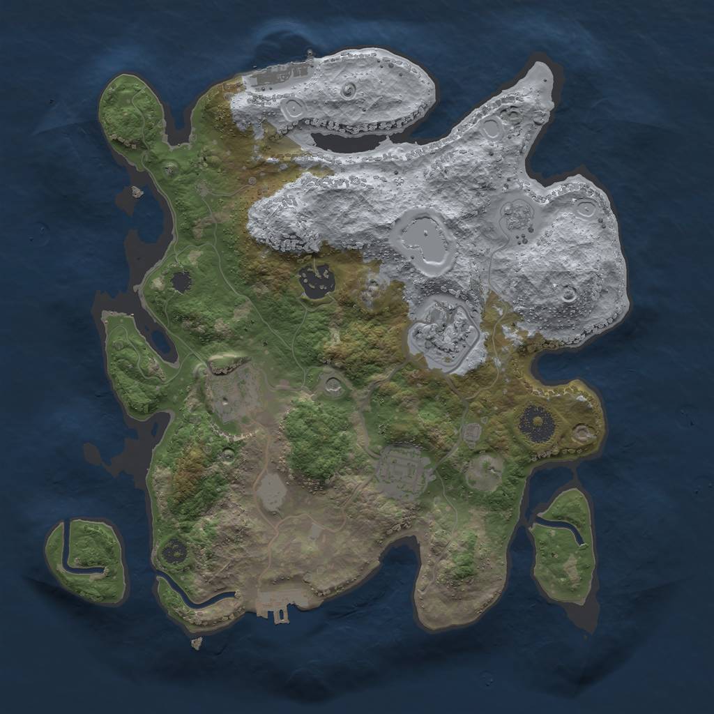 Rust Map: Procedural Map, Size: 3000, Seed: 77189, 13 Monuments