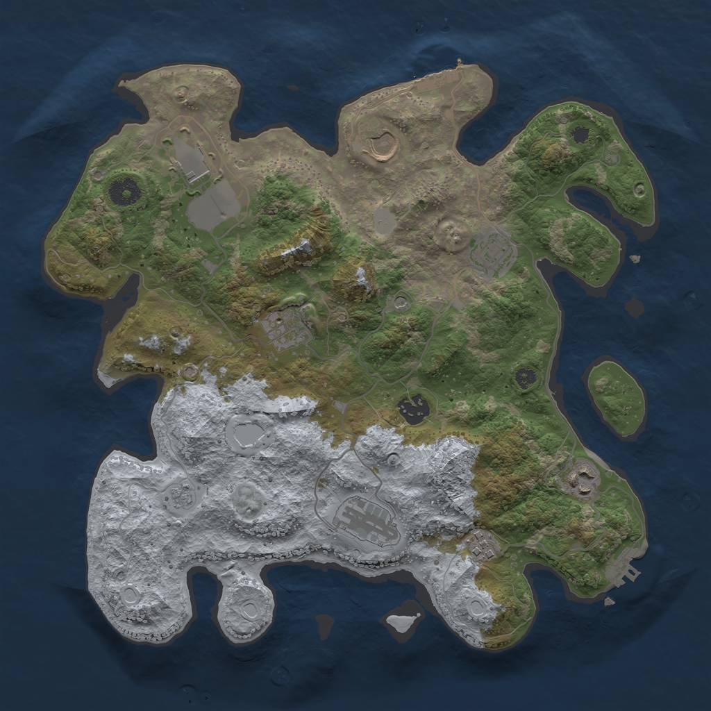 Rust Map: Procedural Map, Size: 3590, Seed: 818972, 17 Monuments