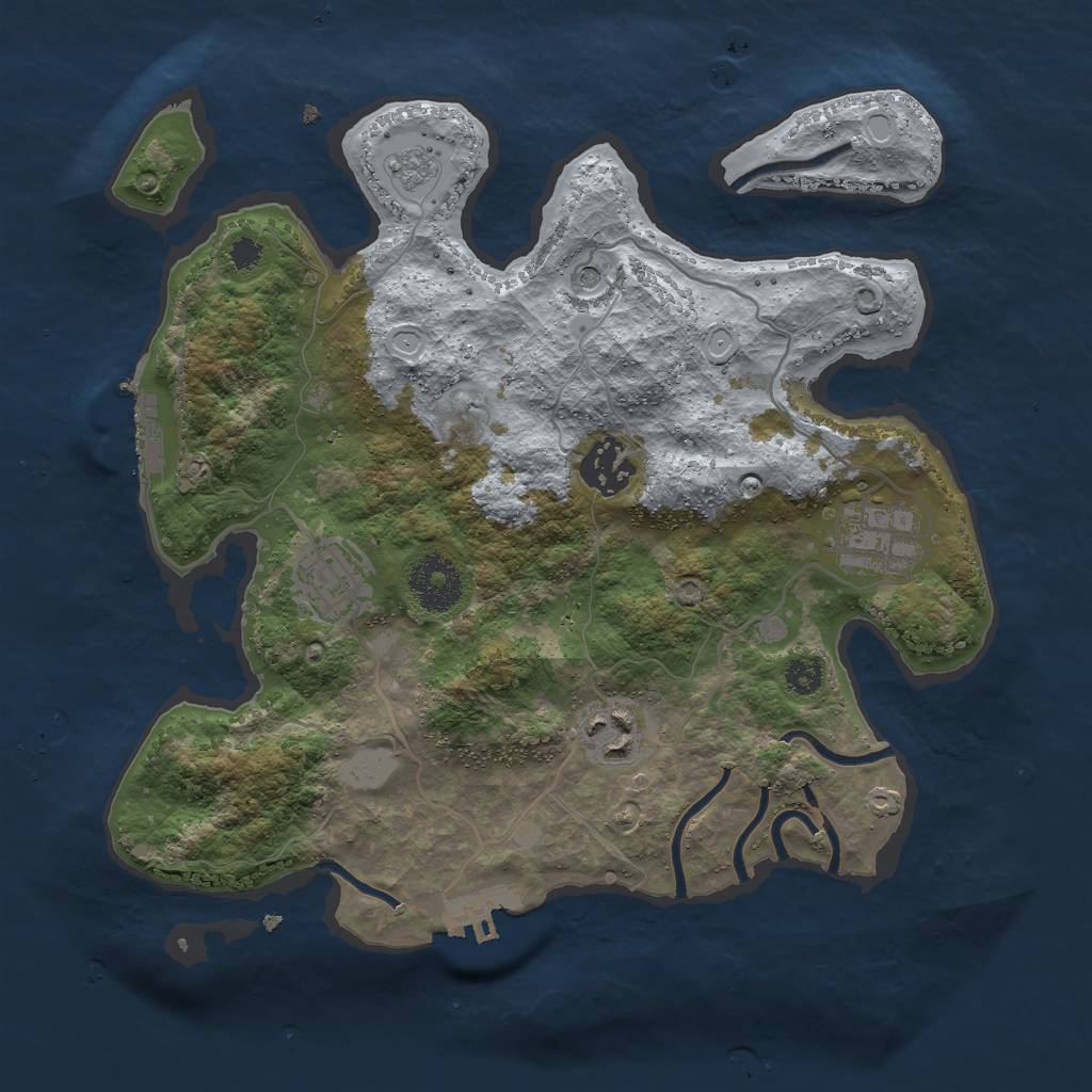Rust Map: Procedural Map, Size: 3000, Seed: 3250618, 13 Monuments