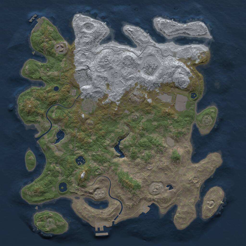 Rust Map: Procedural Map, Size: 4000, Seed: 312342, 13 Monuments
