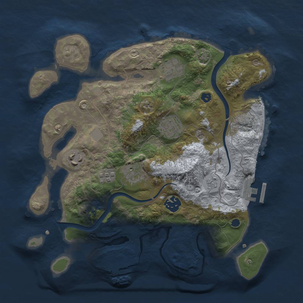 Rust Map: Procedural Map, Size: 3000, Seed: 1641927532, 12 Monuments