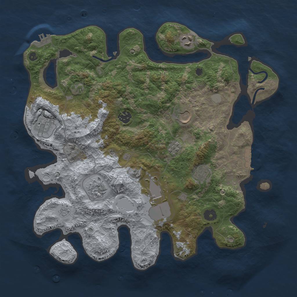 Rust Map: Procedural Map, Size: 3580, Seed: 202962, 17 Monuments