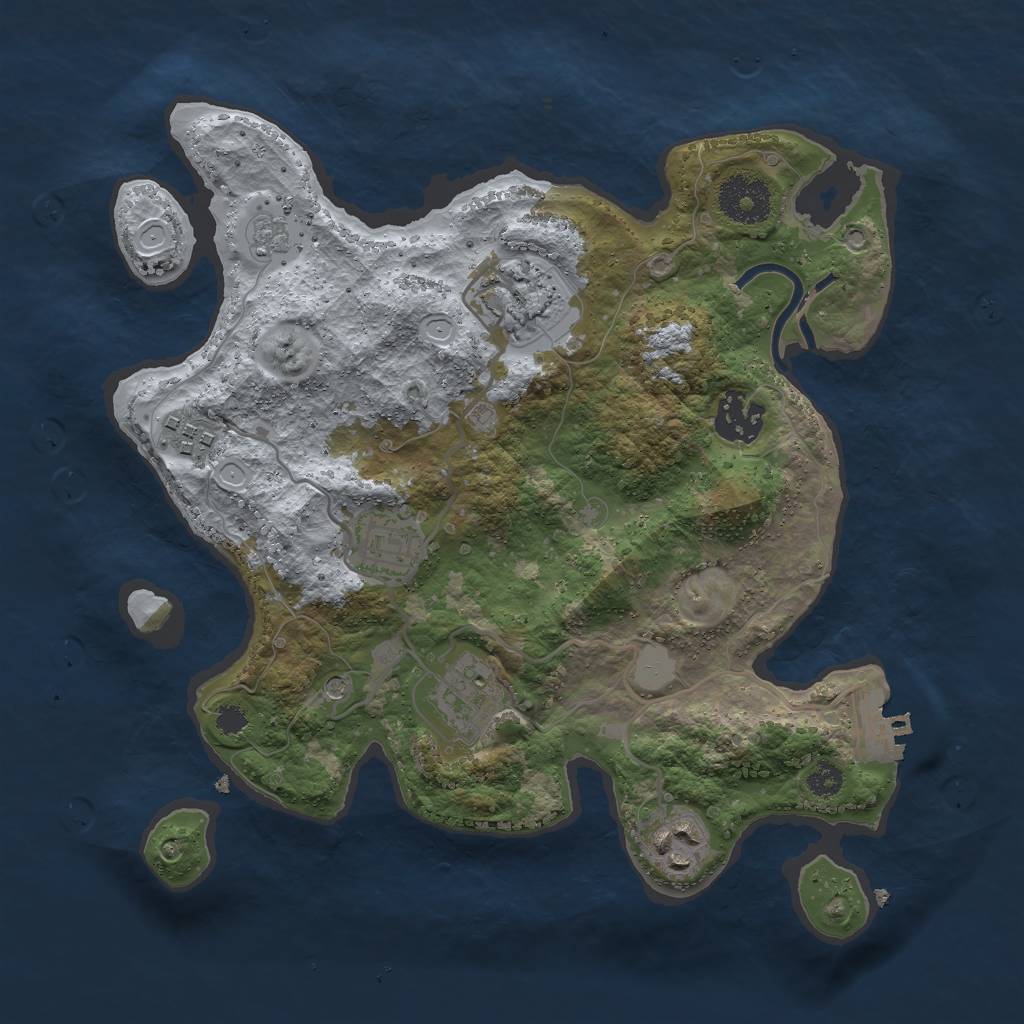 Rust Map: Procedural Map, Size: 3000, Seed: 7162011, 14 Monuments